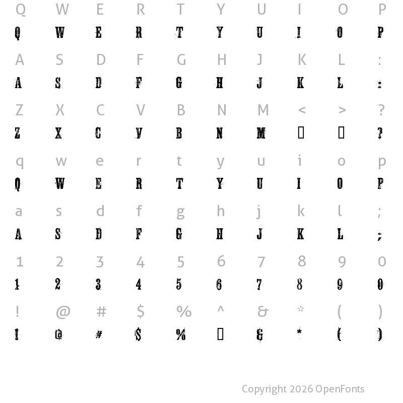 Character Map of Schkorycza Regular