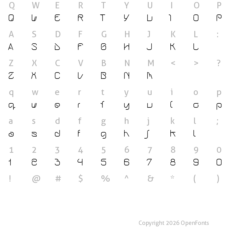Character Map of Schlangen schriftas Regular