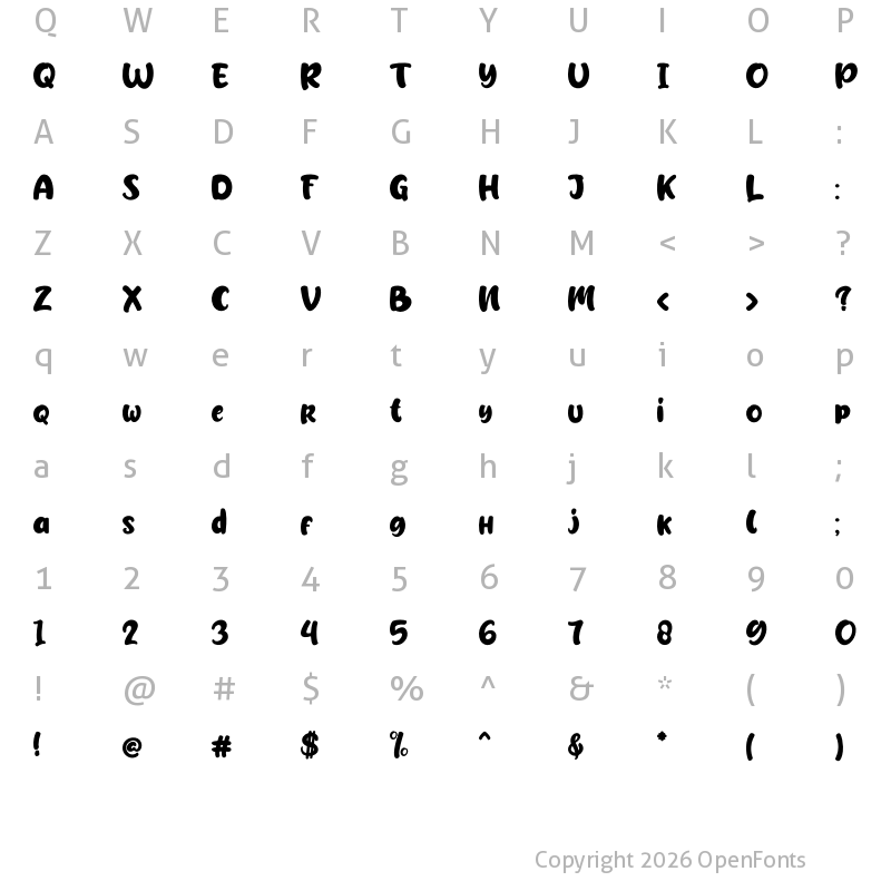 Character Map of Schofield Regular
