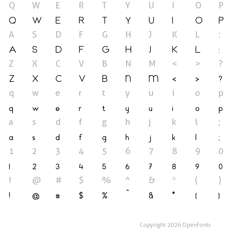 Character Map of SchoolKX_New Regular