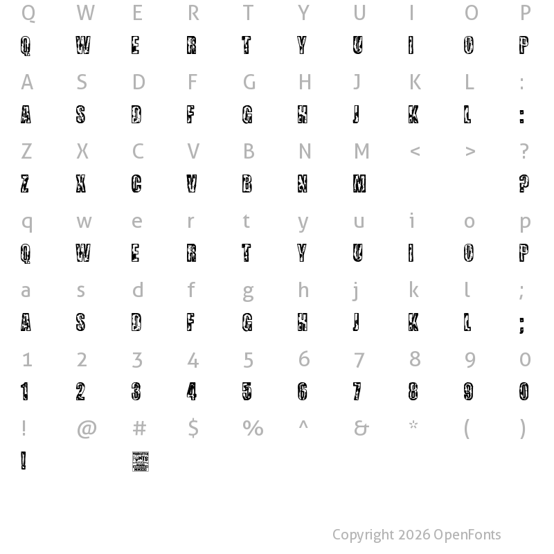 Character Map of Science City Regular