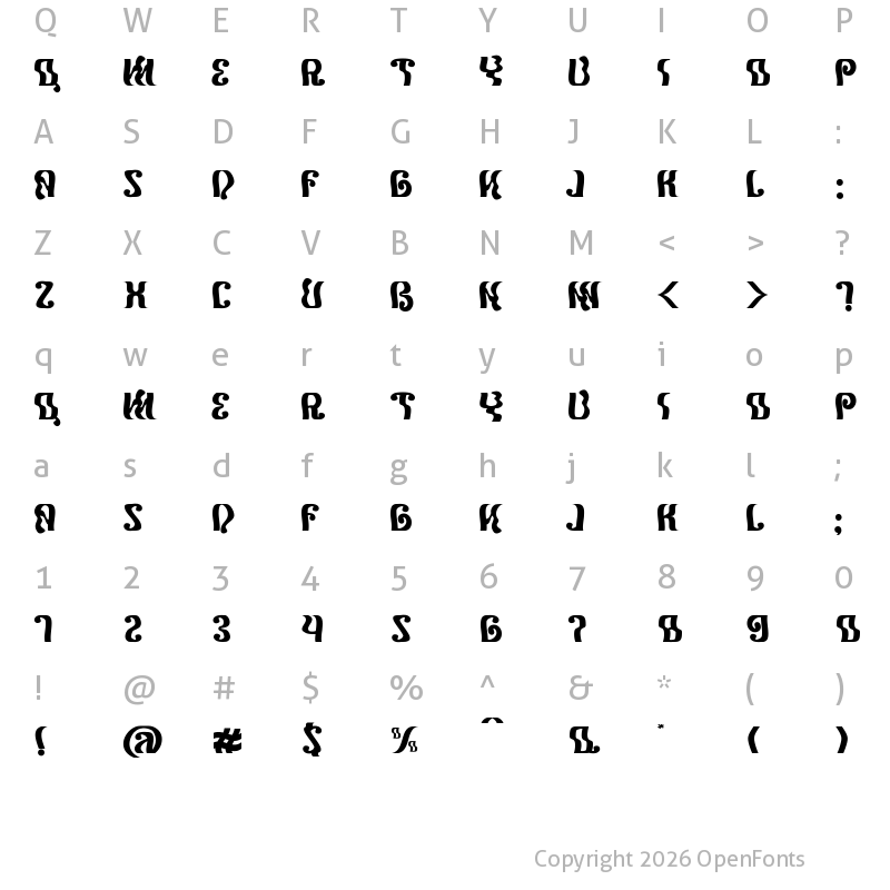 Character Map of Scoogie Regular