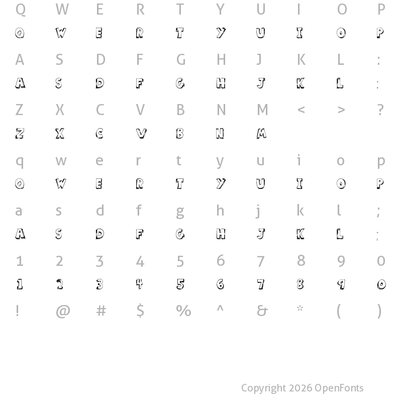 Character Map of scoolar tfb Regular