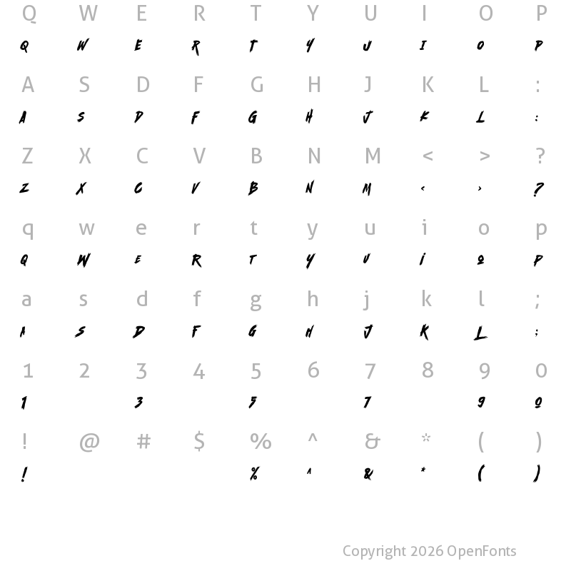 Character Map of Scramble Storm Regular