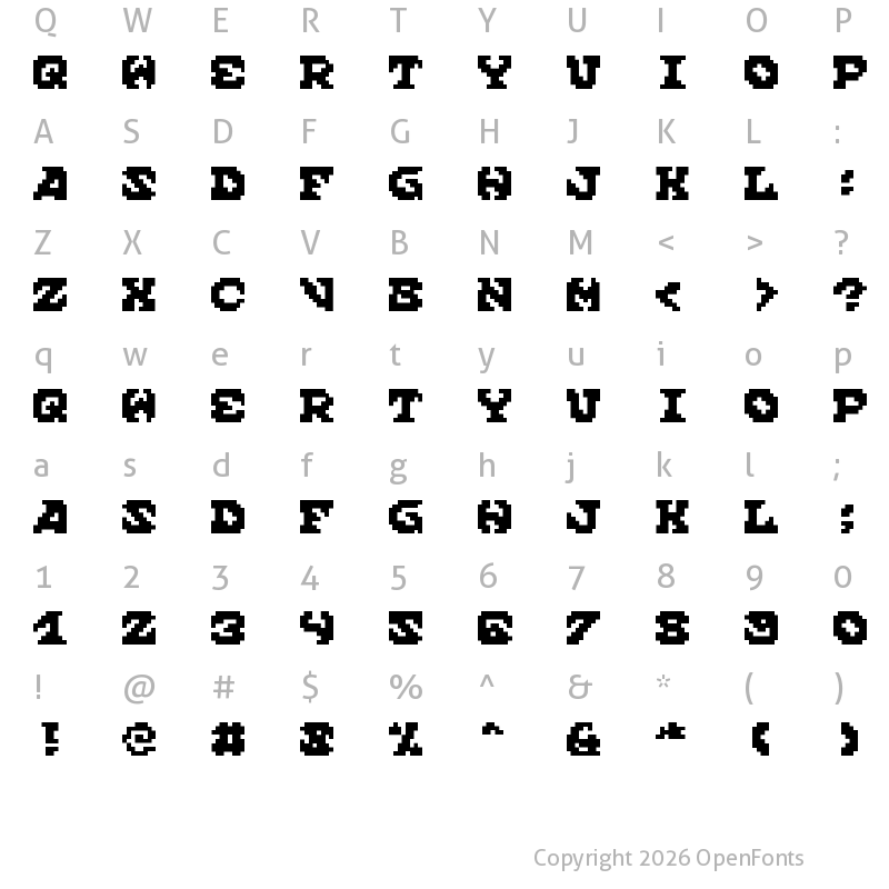Character Map of Scream When You're Ready To Die Regular