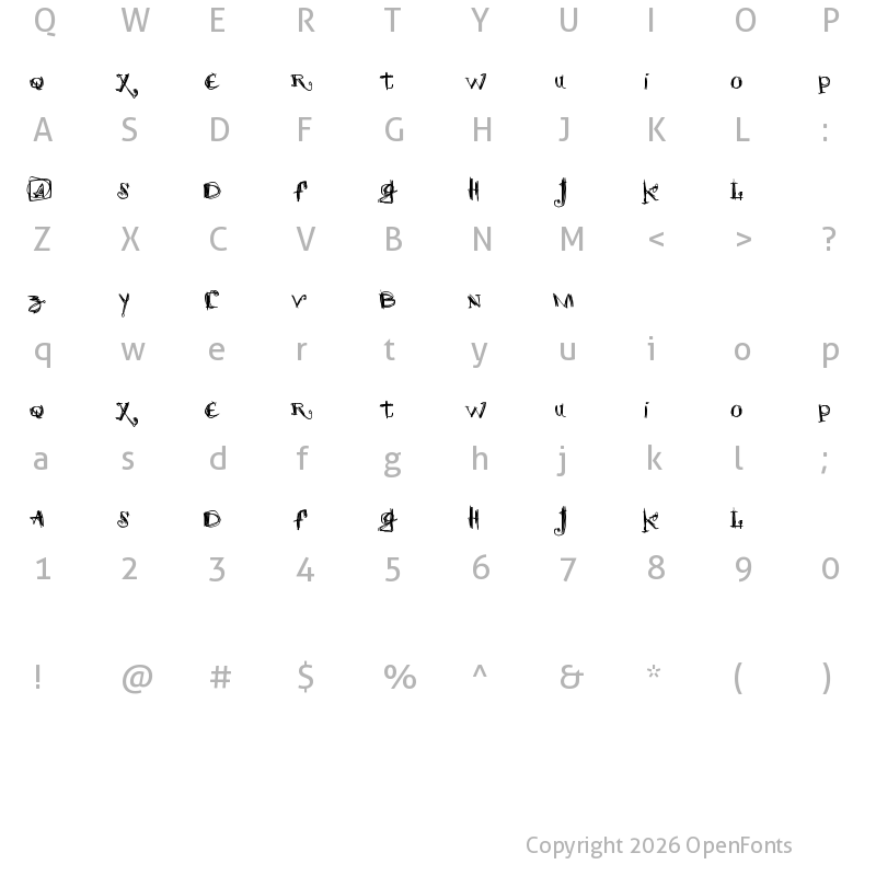 Character Map of scretch Regular