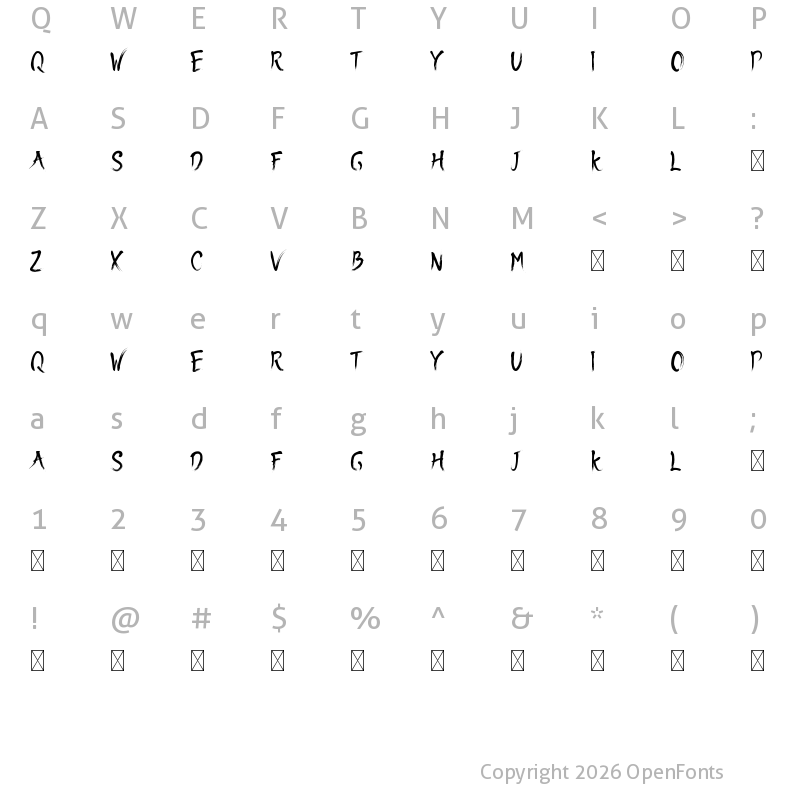 Character Map of SDAsian Regular