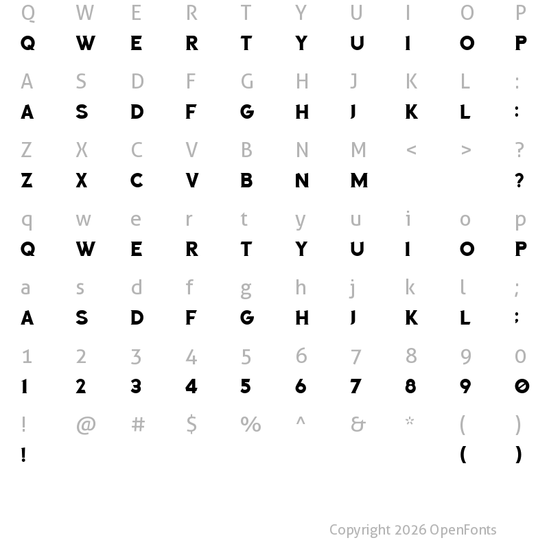 Character Map of Sea Gardens Regular