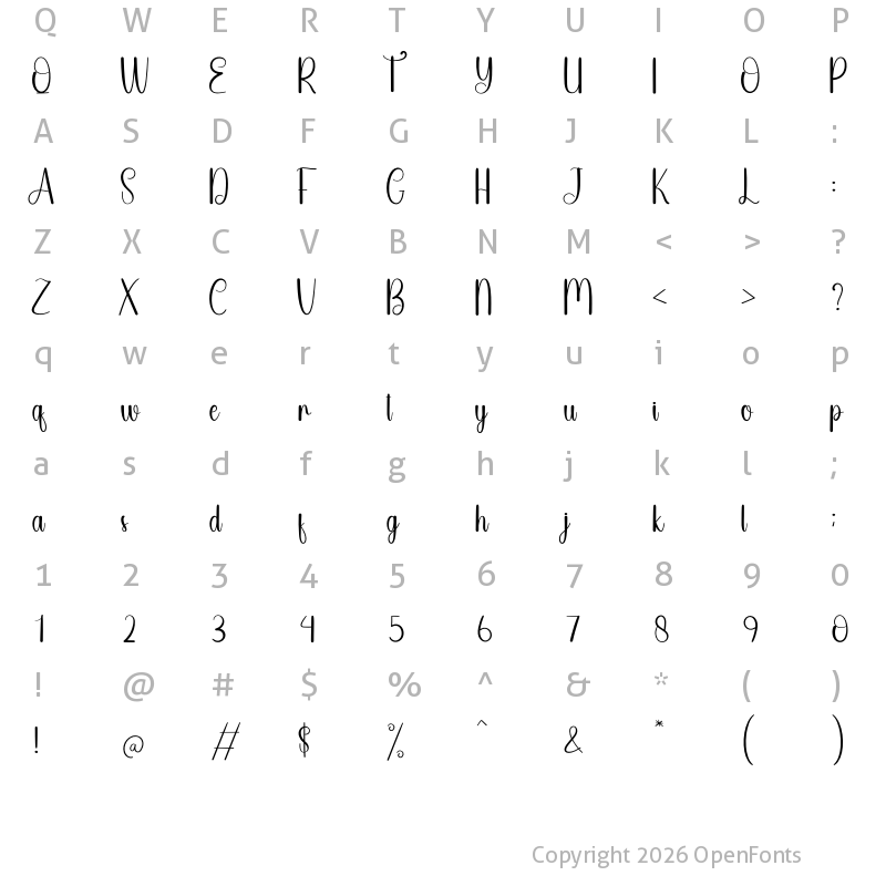 Character Map of Seafood Regular