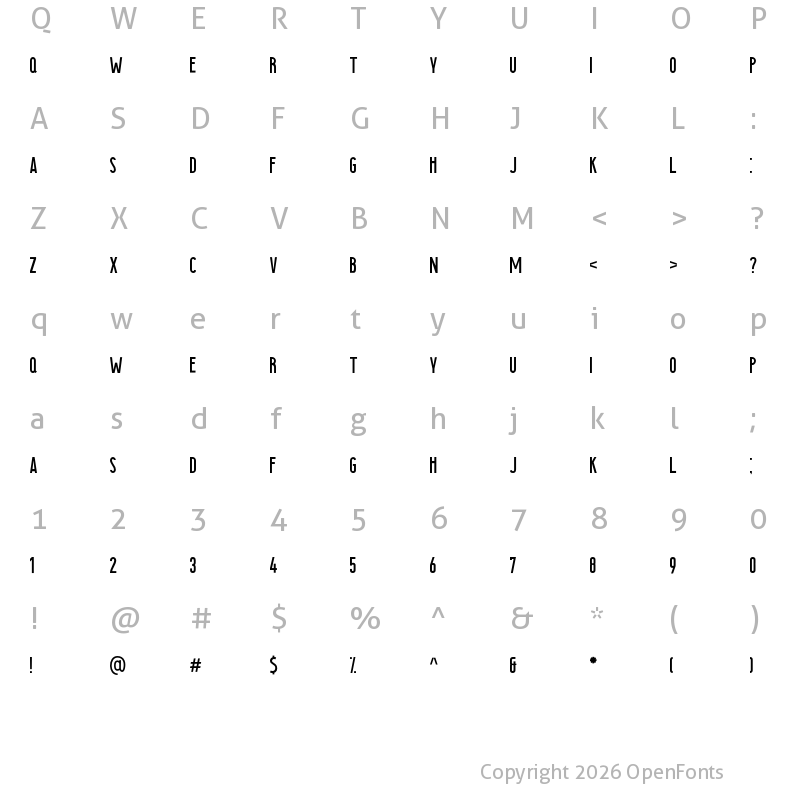 Character Map of Searocks Regular