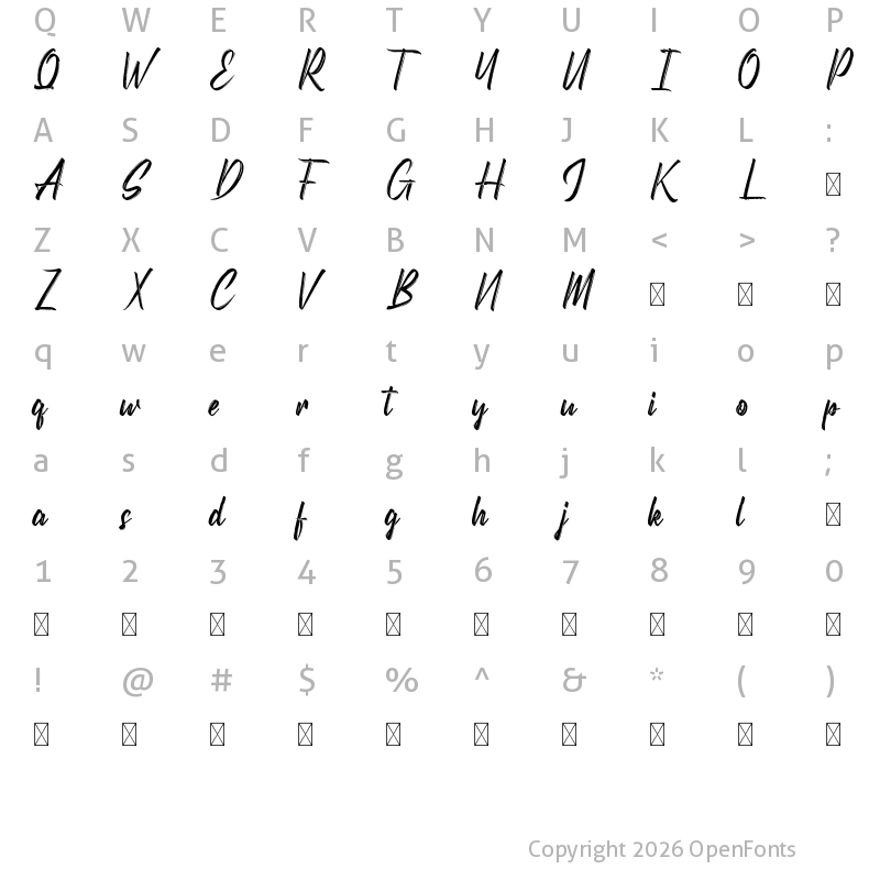 Character Map of Seattles Demo Regular