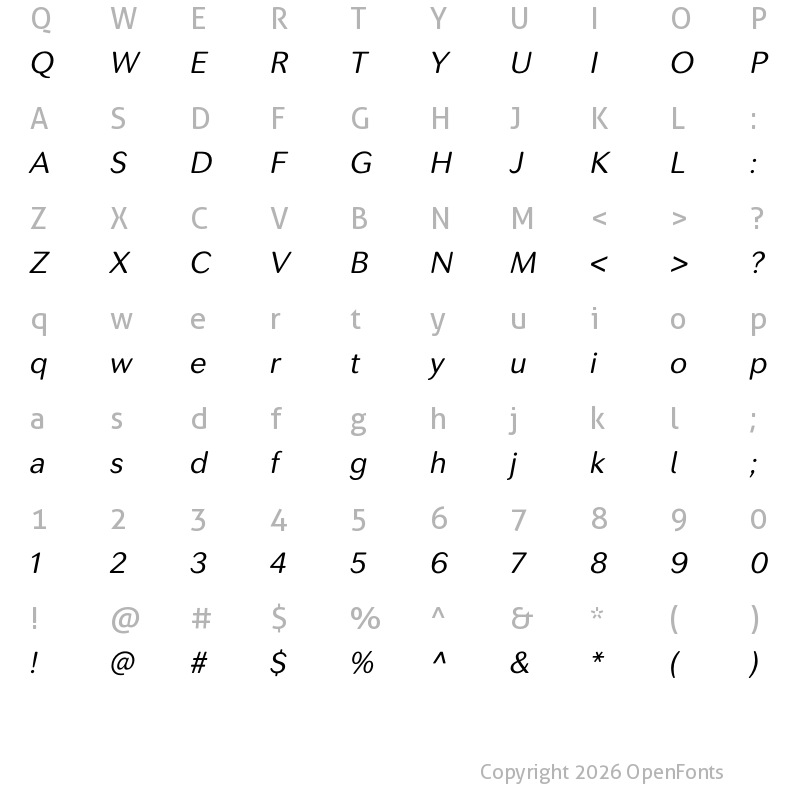 Character Map of SecondaSoft-It ?