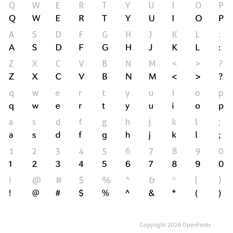Character Map of SecondaSoft-Medium ?