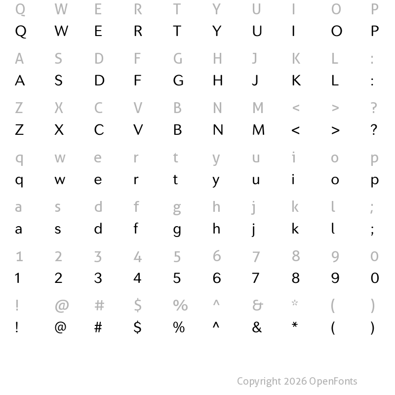 Character Map of SecondaSoft-Regular ?