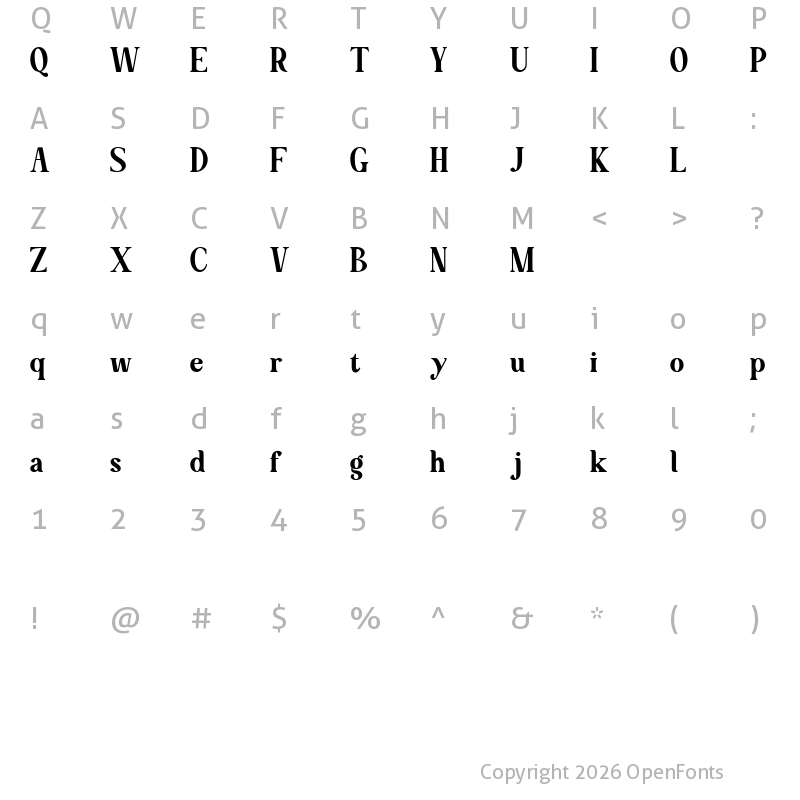 Character Map of Secret Memories Regular