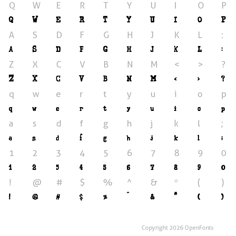 Character Map of Secretary of State Regular