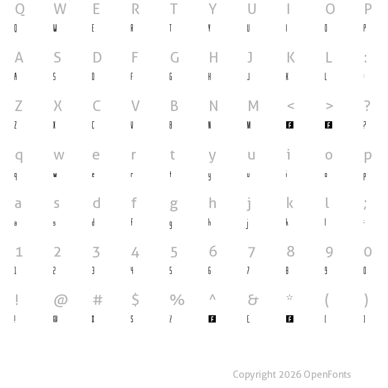 Character Map of See You At The Movies Regular