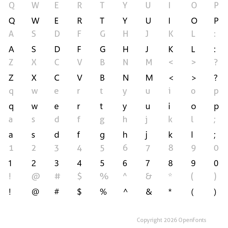 Character Map of Segoe UI Variable Static Small Regular
