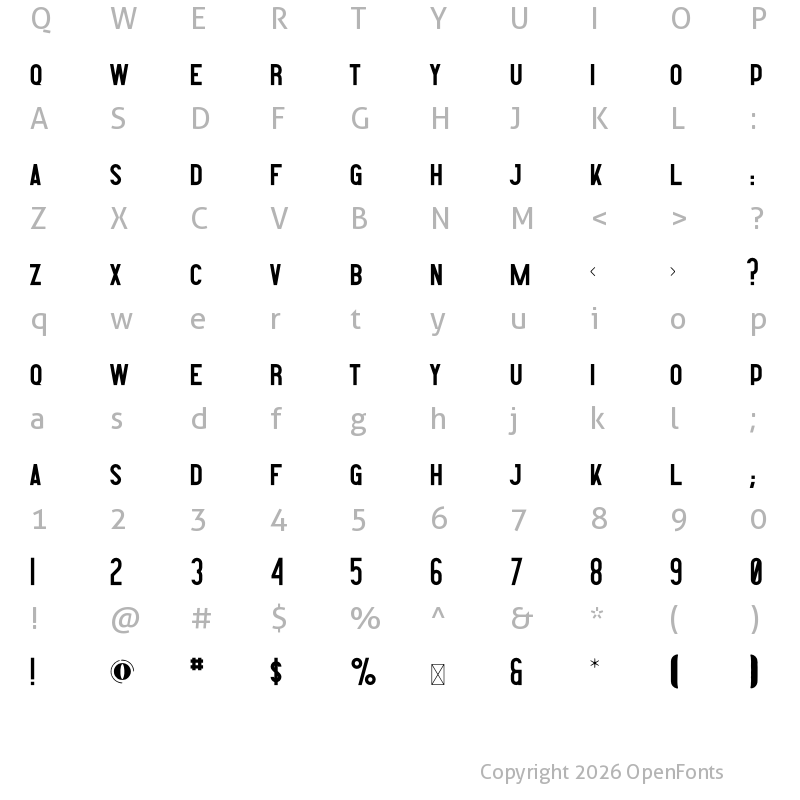 Character Map of Seine Regular