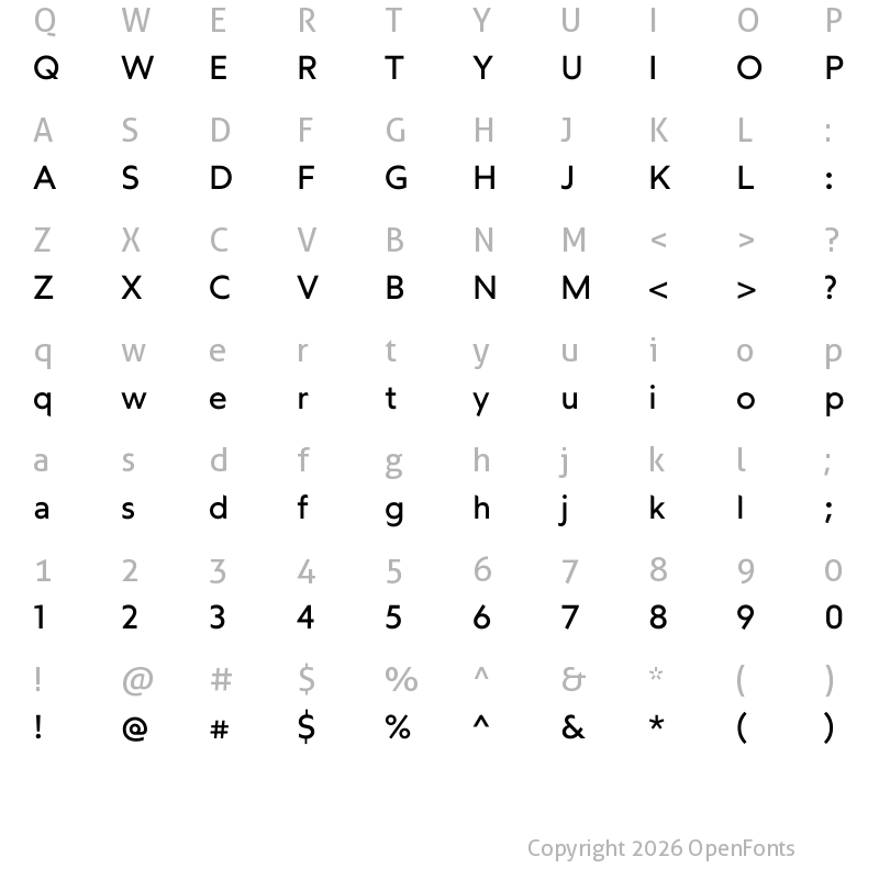 Character Map of Seitu Regular