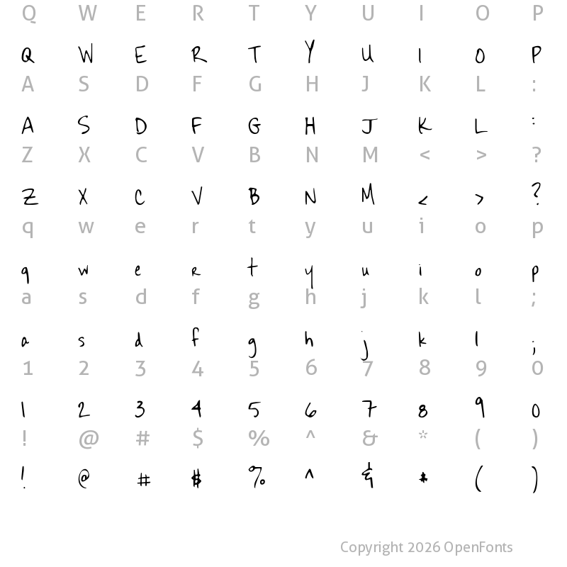 Character Map of Sekona Regular