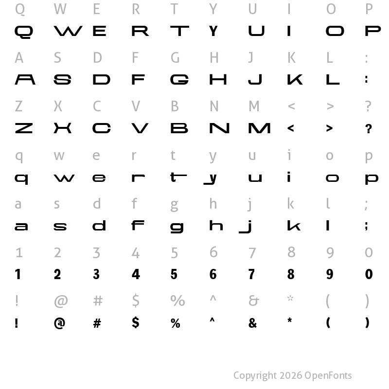 Character Map of SELENA MARIN Width2 Regular