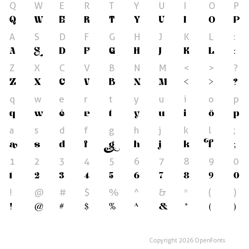Character Map of Selga Demo Regular