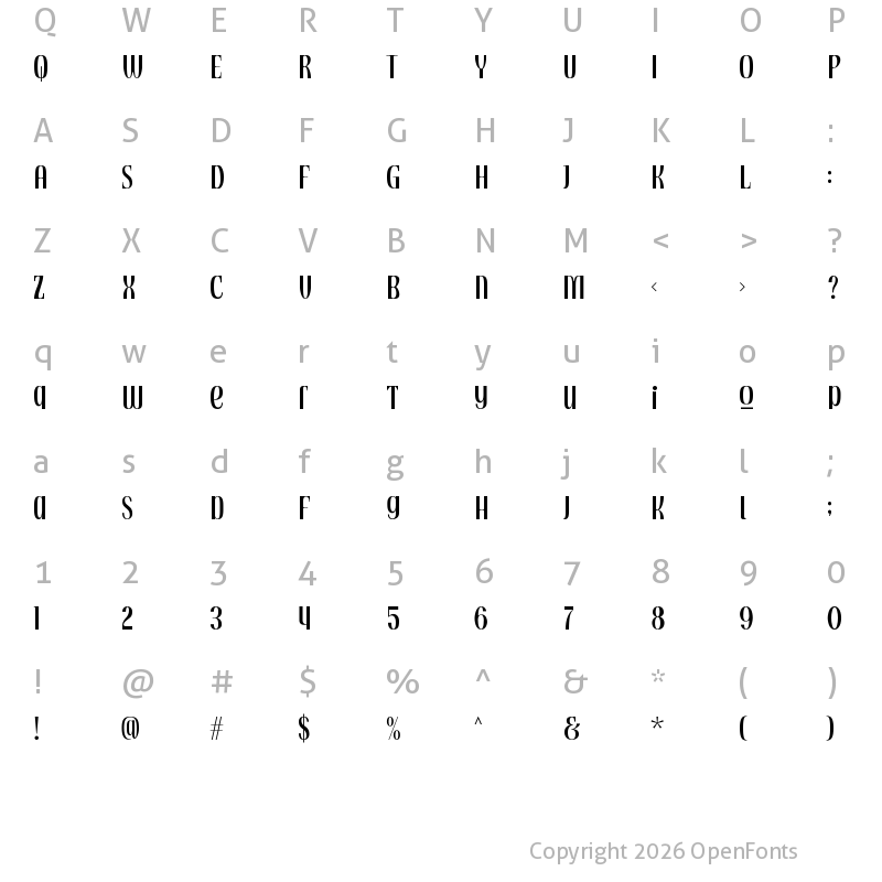 Character Map of Semiotic Demo Regular
