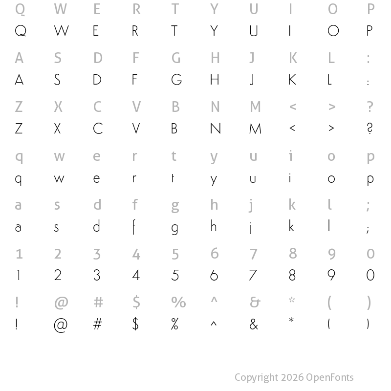 Character Map of Semplicit? Light