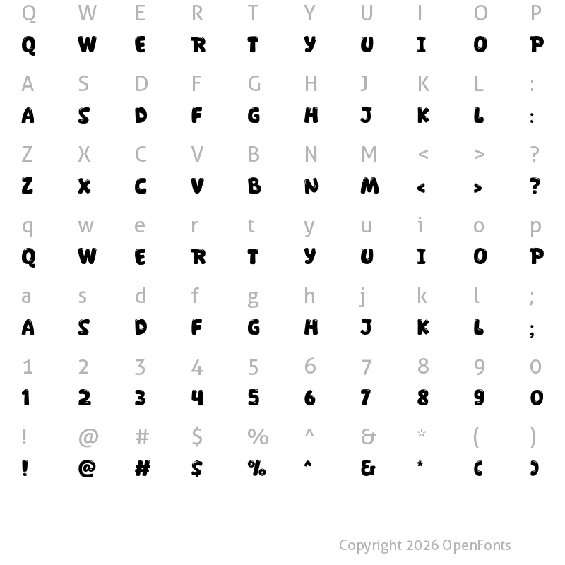 Character Map of Sendcat Regular