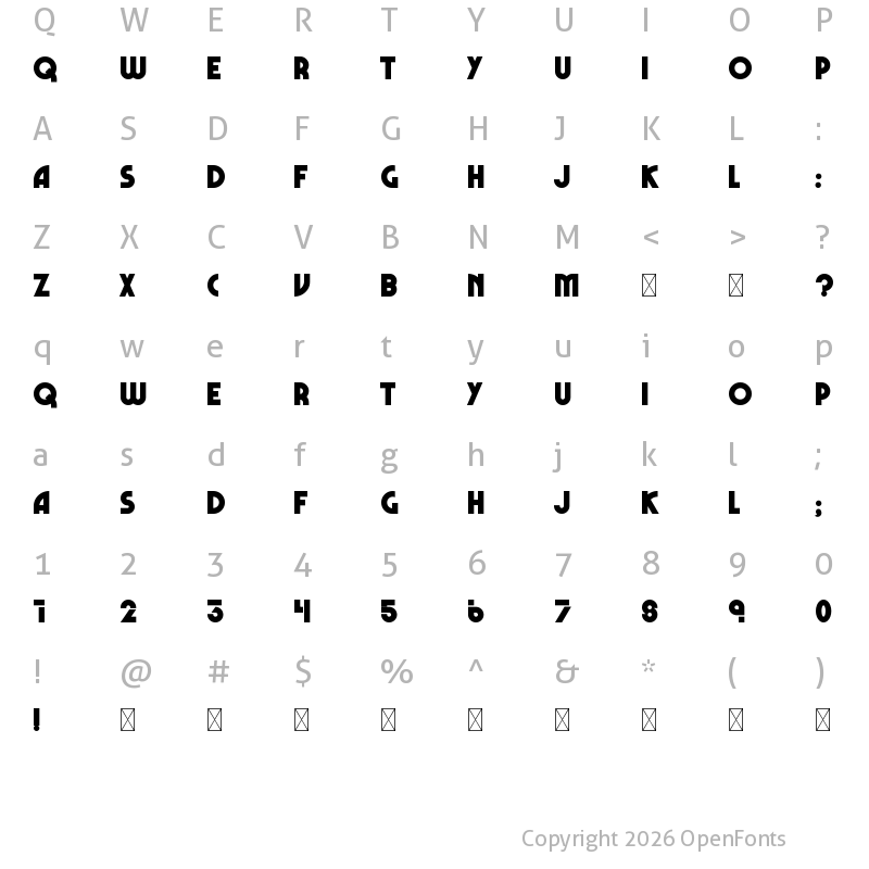 Character Map of Senilita Regular