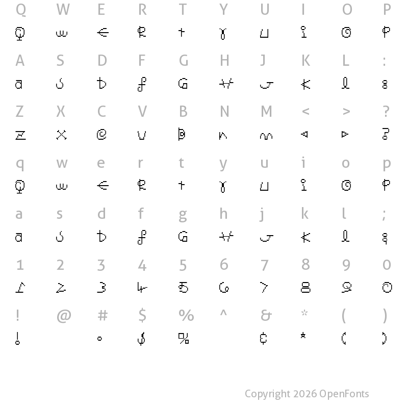 Character Map of Senor Saturno Regular