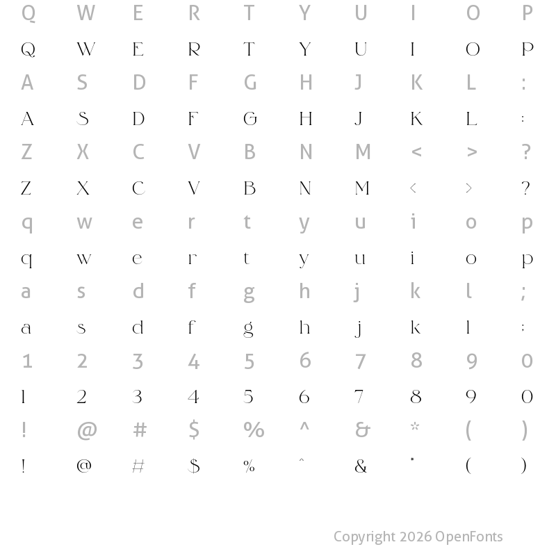 Character Map of Sephir Regular