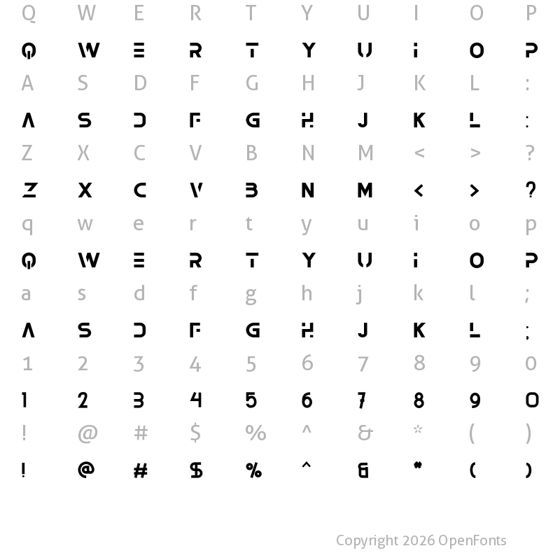 Character Map of Serbie Regular