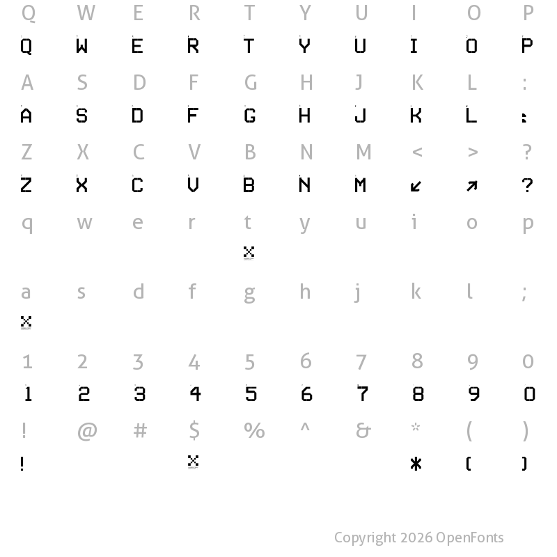 Character Map of SERIESA Regular