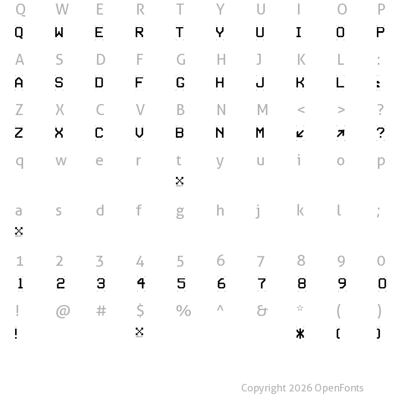 Character Map of SERIESD Regular
