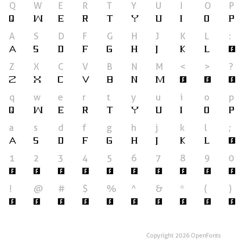 Character Map of Serif? Regular