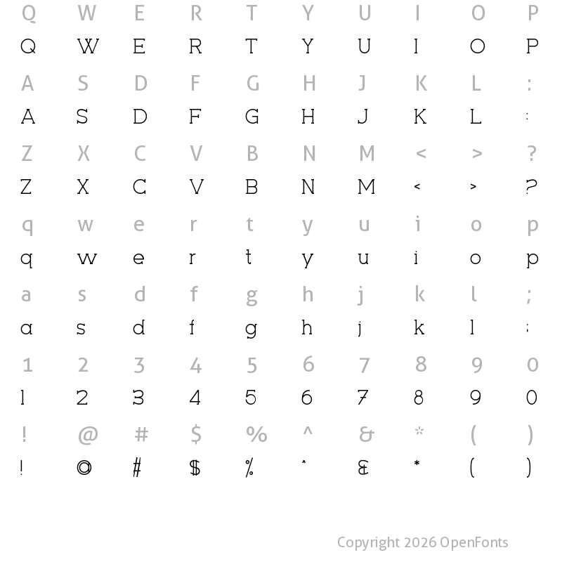 Character Map of Seriffic Regular