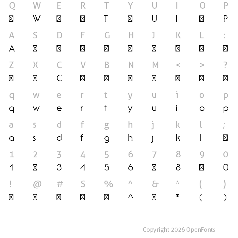 Character Map of SerifGothicStd ?