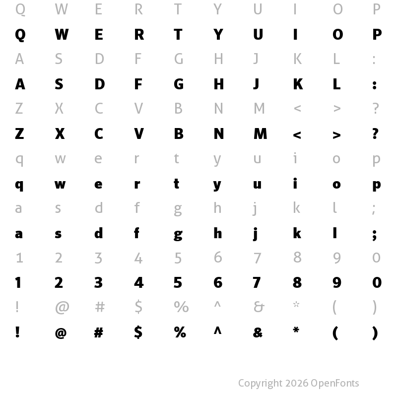 Character Map of SeroWebW07-Black Regular