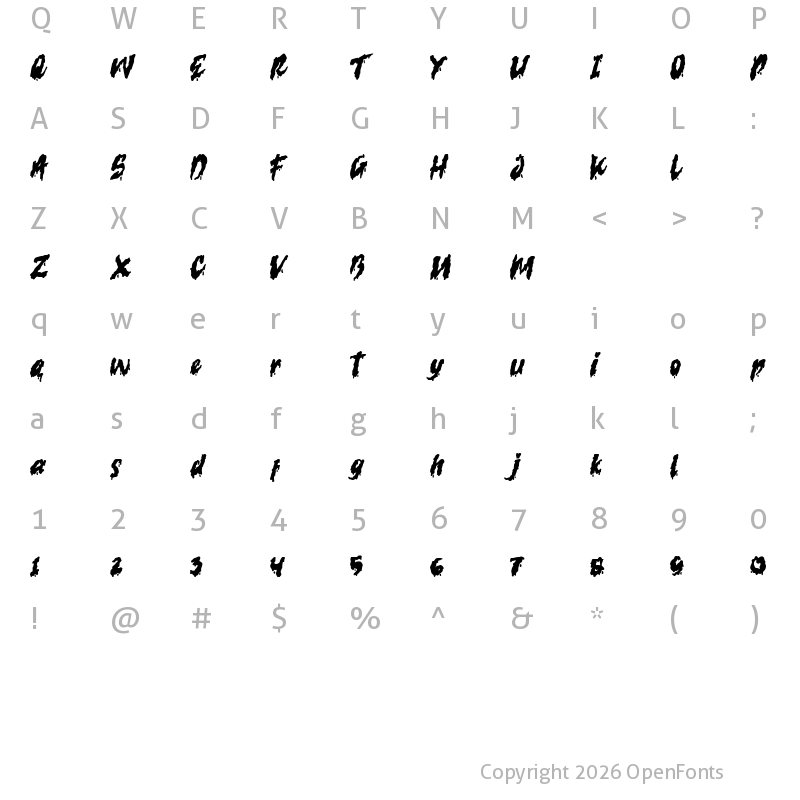 Character Map of serrem demo Regular