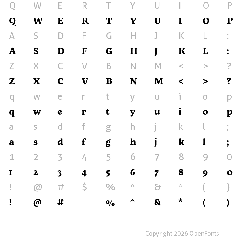 Character Map of Servus Slab Bold