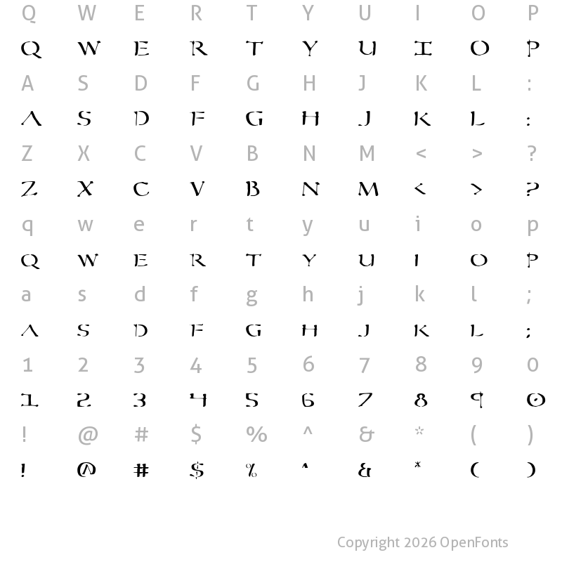Character Map of Sever Regular