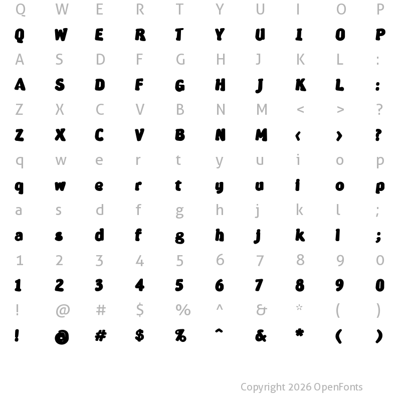 Character Map of Severina Regular