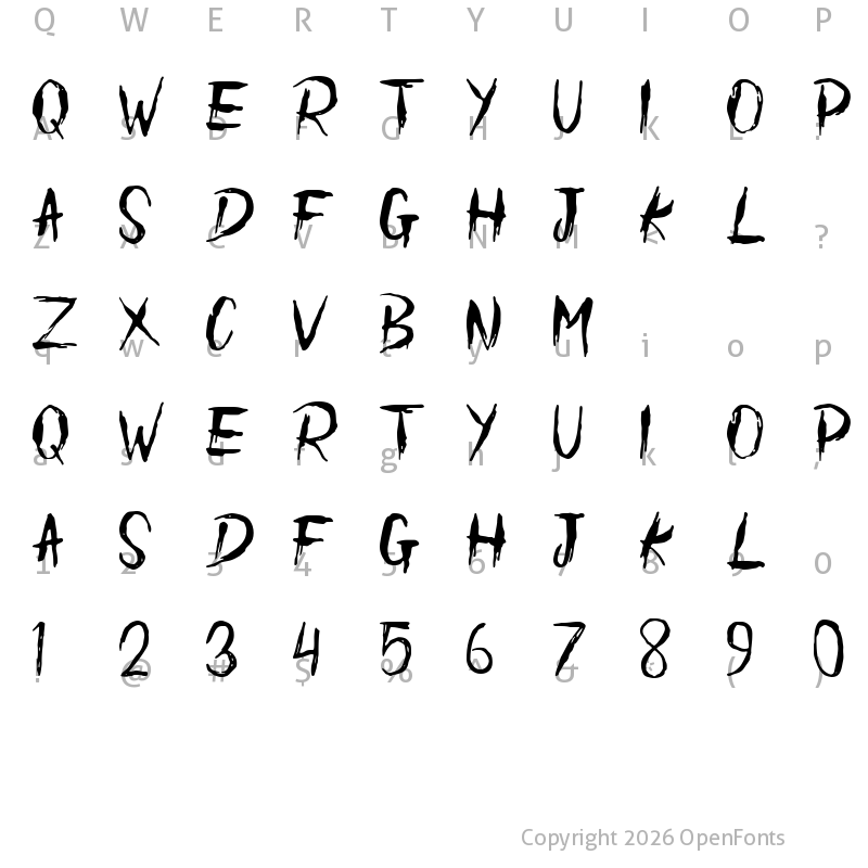 Character Map of Sewindu demo Regular