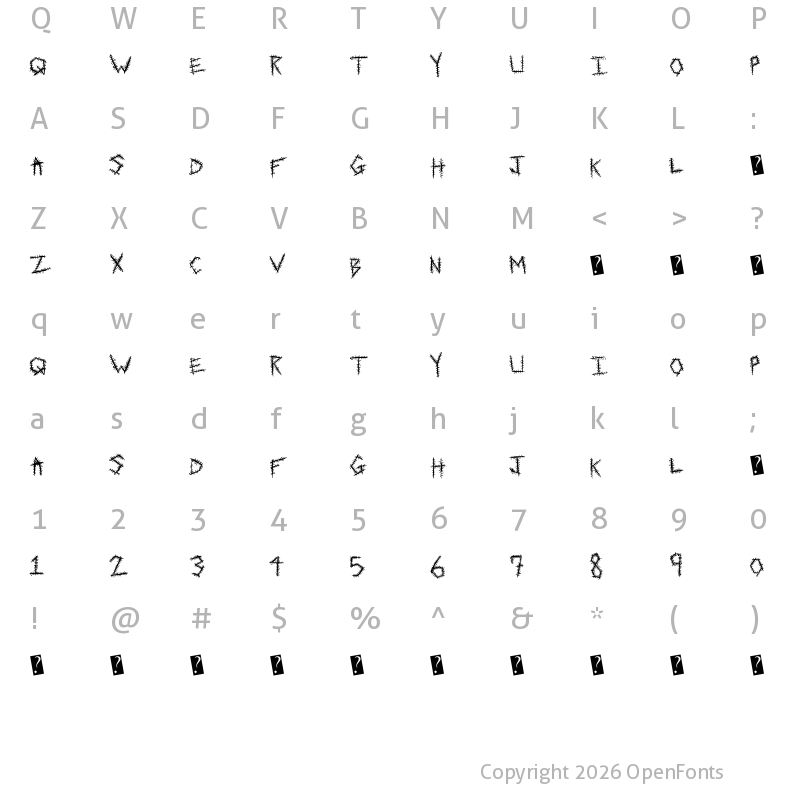 Character Map of SewnTight Regular