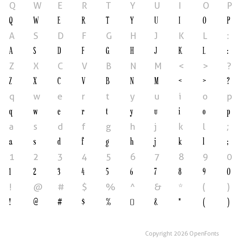 Character Map of Sexsmith Regular