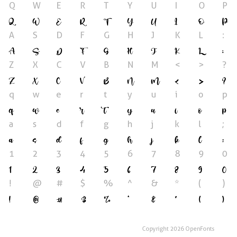 Character Map of Seychelles Regular