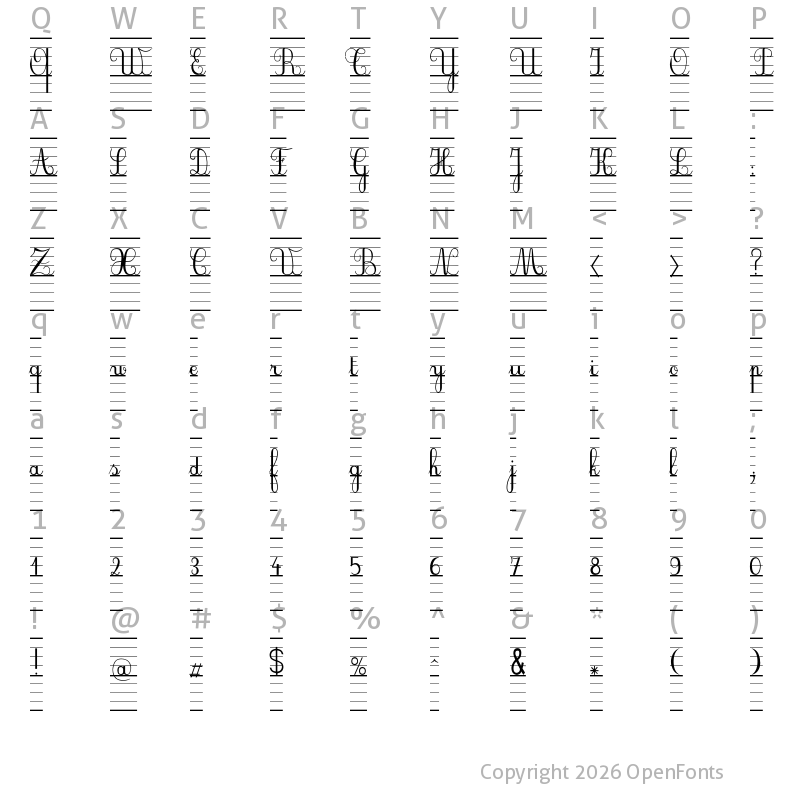 Character Map of SeyesNDE Regular