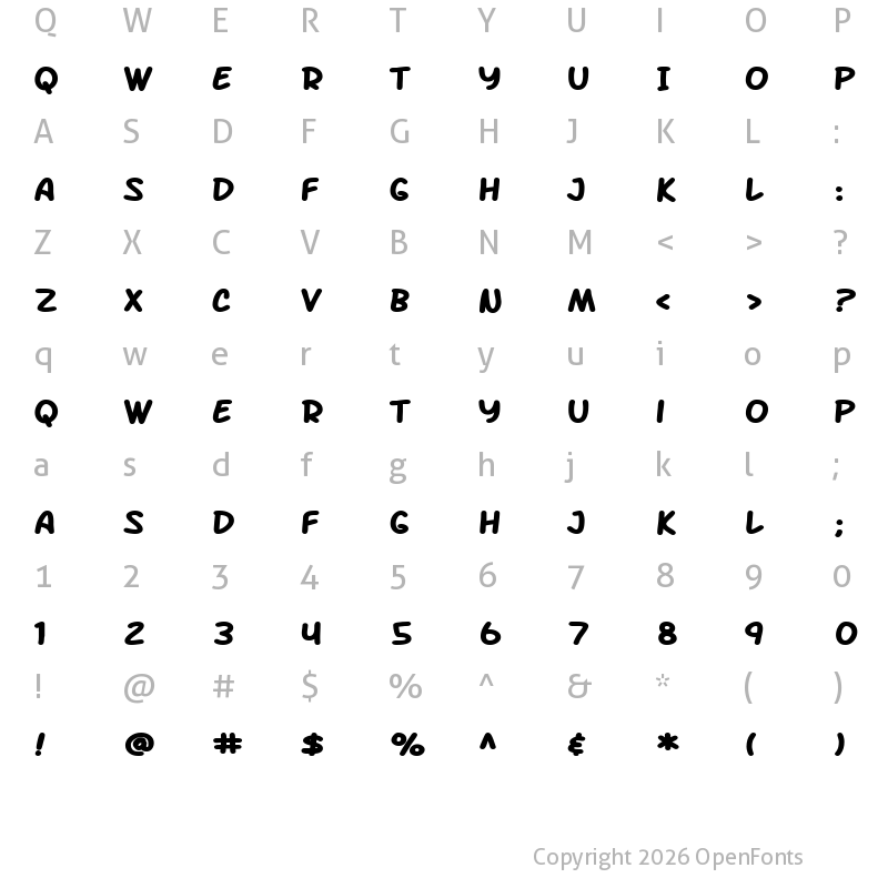 Character Map of SF Arch Rival Extended Bold